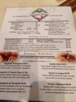 Tony's Pizza Italian menu