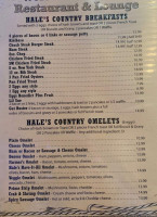 Hale's Tavern menu