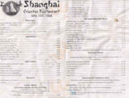 Shanghai menu