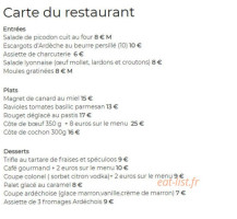 Le Prieure menu