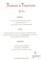 Le Cafe des Arts menu