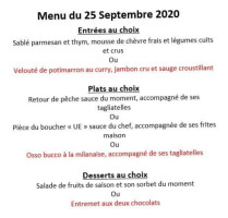 L'Ecole des Saveurs menu