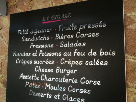 La Cigale menu