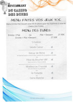 Casino Des Dunes menu