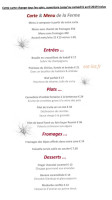 La Ferme Du Chozal menu