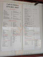 The Hill Drive In menu