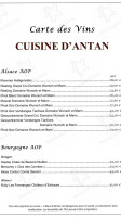 Cuisine D'antan menu