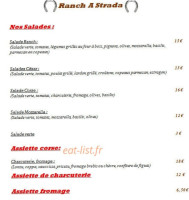 Ranch A Strada menu