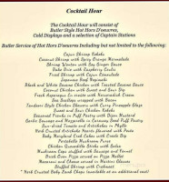 Richfield Regency Caterers menu