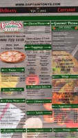 Captain Tony's Pizza Pasta menu