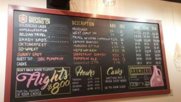 Susquehanna Brewing Company menu