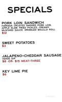 Ray Ray's Meat Three menu