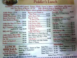 Peddler's Home Cooking menu