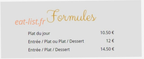 L'aventure menu