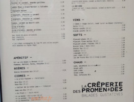 Creperie des Promenades menu