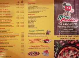 Mister Pomodoro Campodoro menu