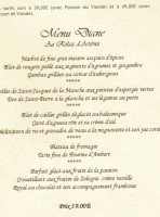 Bernard Robin Relais De Bracieux menu