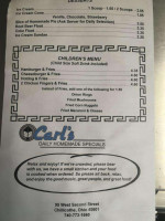 Carl's Town House menu