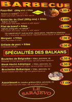 Le Sarajevo menu