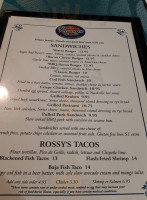 Rossy's Place menu