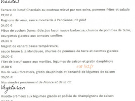 La Vieille Porte menu