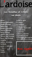 L'ardoise menu