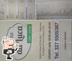 Pizzeria Da Luca Take Away menu