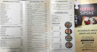 Naru Sushi menu