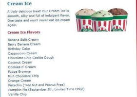 Rita's Italian Ice menu