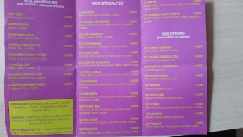 Le P'tit Creux menu