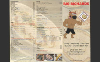 Big Richards Pizza menu