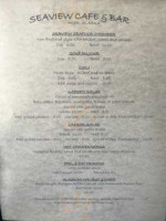 Seaview Cafe menu