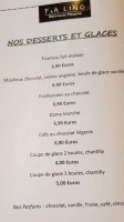 F&a Lino Pizzeria menu