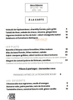 Braise menu