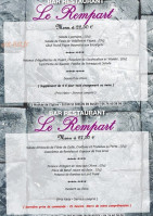 Le Rempart menu