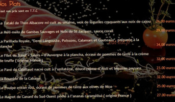 La Cabane De L'ecailler menu