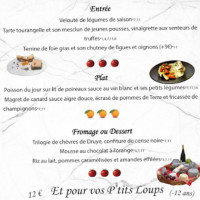 L'orangerie D'azay menu