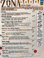 Zona Centro Mexican Eatery menu