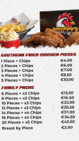 Whippy's Fried Chicken Take-away menu