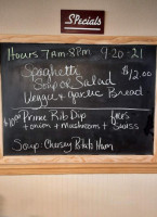 Country Cottage Cafe menu