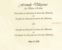 Bernard Robin Relais De Bracieux menu