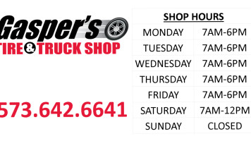 Gasper's Tire Truck Shop outside