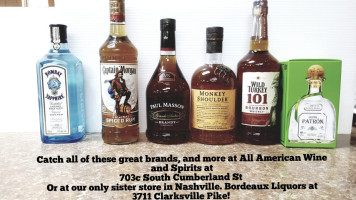 All American Wine Spirits food