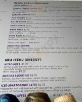 Aloha Aina Juice Cafe menu