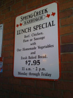 Spring Creek Barbeque menu