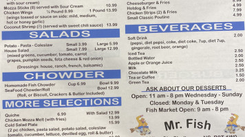 Mr Fish menu