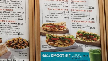 Tropical Smoothie Cafe menu