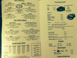 Steve's Premiere Pizza menu