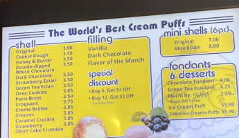 Beard Papa's Katy menu