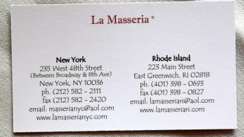 La Masseria menu